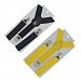 Set Of 2 Kids and Baby Elastic Adjustable Clip Suspender, Black/Yellow