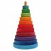 Grimm's Large Wooden Conical Stacking Tower, 11-Piece Rainbow Colored Stacker, Made in Germany by Grimm's Spiel und Holz Design