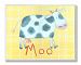 The Kids Room by Stupell Moo Cow on Yellow Plaid Backgrouund Rectangle Wall Plaque by The Kids Room by Stupell