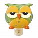 Out on a Whim Porcelain Night Wise Owl - Green Night Light Nightlite Night Lite by Grasslands Road