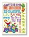 The Kids Room by Stupell Blue Be Happy Clown Typography Rectangle Wall Plaque by The Kids Room by Stupell