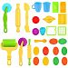 Kare & Kind 28pcs Smart Dough Tools Kit - basic dough tools, food and fruit tools plus fun models (Kare and kind Retail Packaging) - Assorted color(Dough tools + food and fruit tools + Fun models)