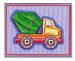 The Kids Room by Stupell Orange and Green Cement Truck on Blue Stripes Rectangle Wall Plaque by The Kids Room by Stupell