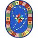 Joy Carpets Kid Essentials Early Childhood Oval Alphabet Pinwheel Rug, Multicolored, 5'4 x 7'8 by Joy Carpets