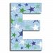 The Kids Room by Stupell Blue Distressed Stars Hanging Wall Initial, E by The Kids Room by Stupell