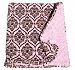 Cozy Faux Paisley Print Baby Blanket in Pink - 35 x 29 by Belle and June