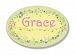 The Kids Room by Stupell Grace, Yellow with Green Floral Border Personalized Oval Wall Plaque by The Kids Room by Stupell