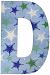 The Kids Room by Stupell Blue Distressed Stars Hanging Wall Initial, D by The Kids Room by Stupell