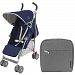 Maclaren Quest Stroller With Charcoal Pannier Bag (Medieval Blue Silver 2016) by Maclaren
