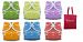 Thirsties Duo Wrap Snaps Size 2 Gender Neutral Colors 6 Pack and Dainty Baby Reusable Bag Bundle by Thirsties