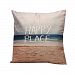 Hatop 18 x 18 inches Linen blend Ocean Theme My Happy Place Beach Sea Throw Pillow by Hatop
