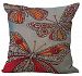 Floral Butterfly Stuffed Cushion ChezMax Cotton Linen Throw Pillow Insert Square For Living Family Bed Dinning Drawing Room Decorative