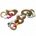 Amyster 3pcs Wooden Baby Bracelet Animal Shaped Mom Kids Jewelry Teething For Baby Organic Wood Silicone Beads Baby Bangle (S504+S505+S506)