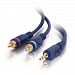 C2G 6ft Velocity One 3 5mm Stereo Male To Two RCA Stereo Male Y Cable Mini Phone Male RCA Male 6ft Blue H3C00PMQR-1605