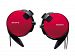 Sony Clip On Stereo Headphones With Double Retractable Cord MDR Q68LW R Red Japanese Imports HEC0FX15X-1303