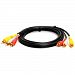 6 Ft 3 RCA 1 Video + 2 Audio Gold Plated Premium Composite Video Cable