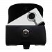 Designer Gomadic Black Leather Pure Digital Flip Video UltraHD Belt Carrying Case – Includes Optional Belt Loop and Removable Clip