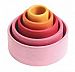 Grimm's Set of 5 Small Wooden Stacking & Nesting Rainbow Bowls, Lollipop Colors