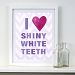 Cici Art Factory Wall Hanging, I Heart Shiny White Teeth Lilac