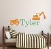 Personalized Truck Name Wall Decal - Boys Name Wall Decal - Construction Wall Decals - Kids Room Decor Vinyl (34Wx16H) by Lovely Decals World LLC