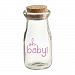 Kate Aspen Oh Baby Vintage Milk Favor Jar, Light Pink Pad Print, 12 Piece