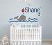 Custom Whale Name Wall Decal - Boys Kids Room Decor - Nursery Wall Decals - Nautical Wall Decor (40Wx22H) by Lovely Decals World LLC
