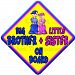 (SUN) BIG BROTHER + LITTLE SISTER ON BOARD (like baby on board sign) Non Personalised novelty baby on board car window sign. by Just The Occasion