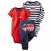 Carters Baby Boys 3-Piece Bodysuit & Pant Set Navy/Red Firetruck Preemie by Carter's