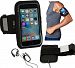Navitech Black Running / Jogging / Cycling Water Resistant Sports Armband For The Apple iPhone 6S Plus