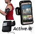 Navitech Black Running / Jogging / Cycling Water Resistant Sports Armband For The Nokia Lumia 730, Nokia Lumia 735