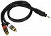 Monoprice 105596 1.5-Feet Premium Stereo Male to 2RCA Male 22AWG Cable, Black