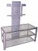 Lite Source LSH-5612SILV Burly 3-Tier TV Stand, Silver Metal Frame with Clear Tempered Glass Shelves