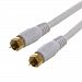 6ft Coaxial Video Cable w/F Type Twist-On Plugs, RG59, White