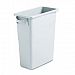 Rubbermaid - Slim Jim Waste Container w/Handle, Rectangle, Plastic, 15-7/8gal, GY - Pack of 2