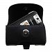 Belt Mounted Leather Case Custom Designed for the Blackberry Kickstart - Black Color with Removable Clip by Gomadic