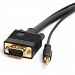 SVGA HD15 Monitor Projector Audio Video Cable with 3.5mm Audio - 15 ft.