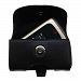Gomadic Brand Horizontal Black Leather Carrying Case for the Motorola MOTO EM330 with Integrated Belt Loop and Optional Belt Clip