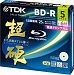 TDK Blu Ray Disc 5 Pack 25GB 6X BD R Printable 2010 Version H3C0CVQKP-0710