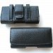 Apple iPhone & iPhone 3G / 3GS Black Leather Horizontal Belt Loop & Belt Clip Case (*fits iPhone 3G WITH most average-sized hard covers*)