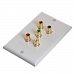 5 RCA component Wall Plate (RGB + Audio) - Coupler Type