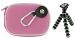 rooCASE 2n1 EVA Hard Shell (Pink) Case with Memory Foam and Premium Tripod for Nikon Coolpix S52 Digital Camera Eco-Green