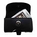 Designer Gomadic Black Leather Samsung SGH-E250 Belt Carrying Case – Includes Optional Belt Loop and Removable Clip