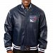 New York Rangers Team Color Leather Jacket (Navy)