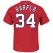 Washington Nationals Bryce Harper MLB Player Name & Number T-Shirt (Scarlet)
