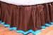 Bacati Valley of Flowers Brown with Turquoise Band Full Bed Skirt