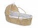 Badger Basket Hooded Moses Basket Chevron Bedding, Natural/Gray/White