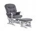 Dutailier Sleigh Glider with Multiposition, Recline and Ottoman Combo, Grey/Dark Grey