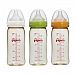 Pigeon bottle PPSU 240 ml (8oz) BPA Free version has a wide neck with nipple Plus Size M Pack 3 bottles. 3-6 months by Pigeon