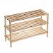 SALTTM 3-Tier Stackable Made of Natural Wood Durable Shoe Rack- Includes three fixed height slatted shelves that are reinforced for stability by Unknown
