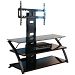 Techcraft FPD44B 44" WIDE 3-WAY STAND - BLACK GLASS TOP AND SHELVES- ACCOMMODATES MOST 50"